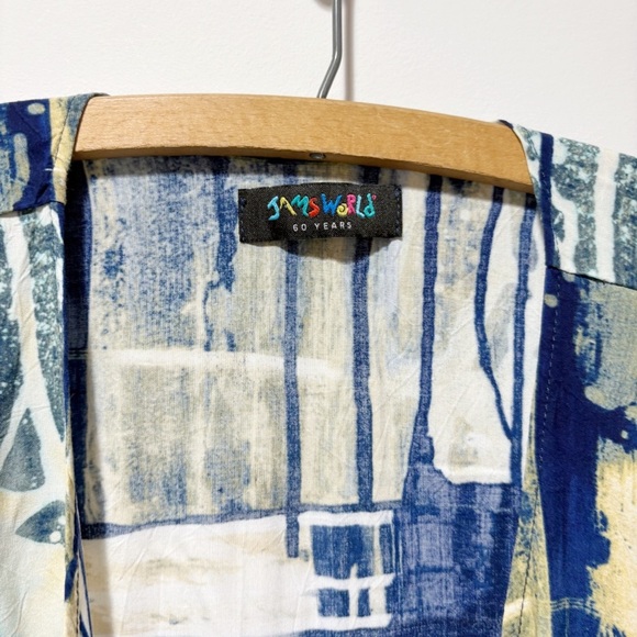 Jams World 60 Year Anniversary Kimono Jacket One Size Blue Abstract Art Hawaiian - Picture 6 of 14